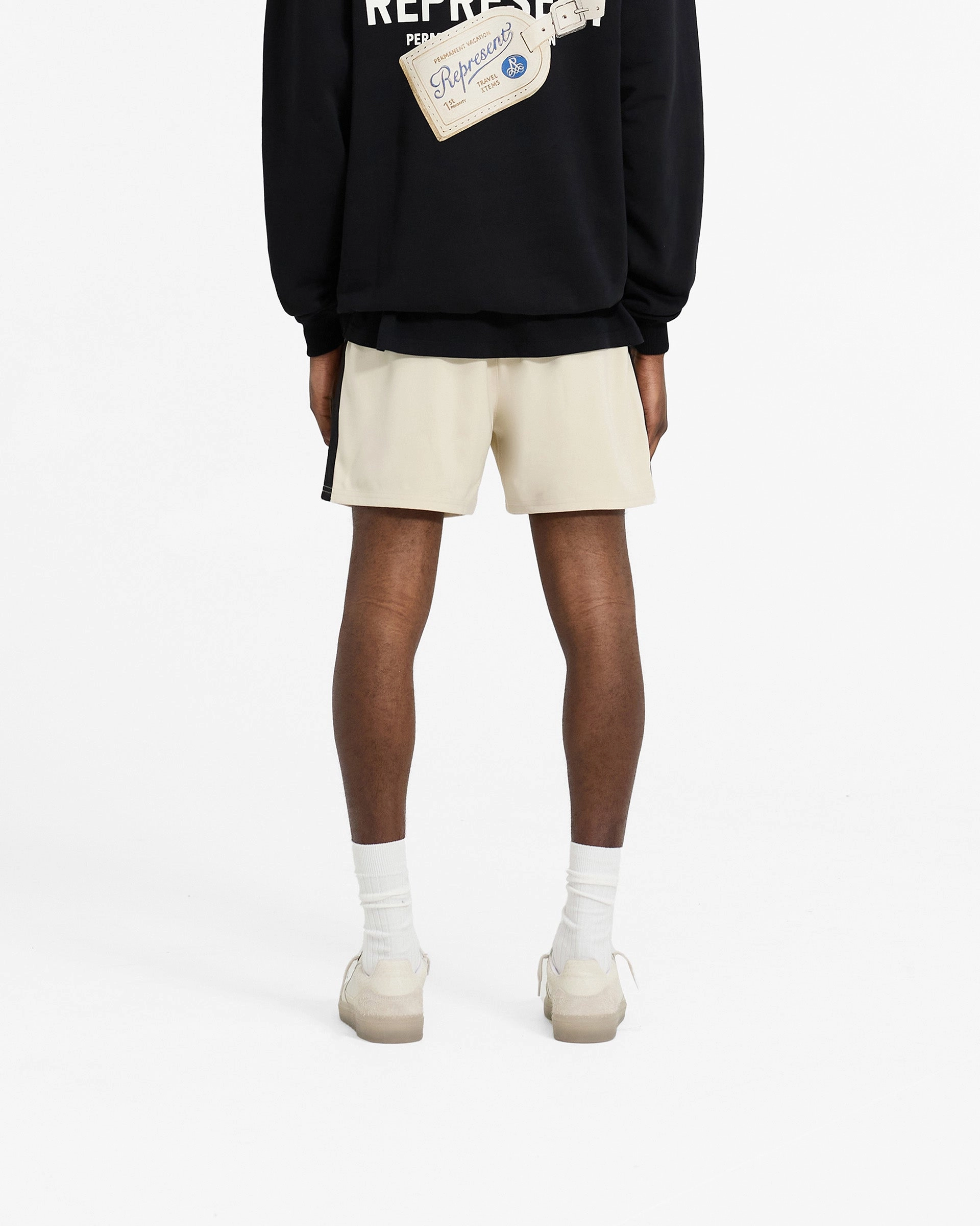 Track Short - Antique White Preppy Style