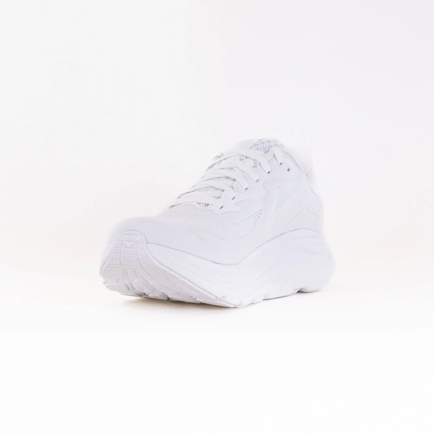 customizable running shoes Hoka Clifton 10 Wide (Men's) - White/White