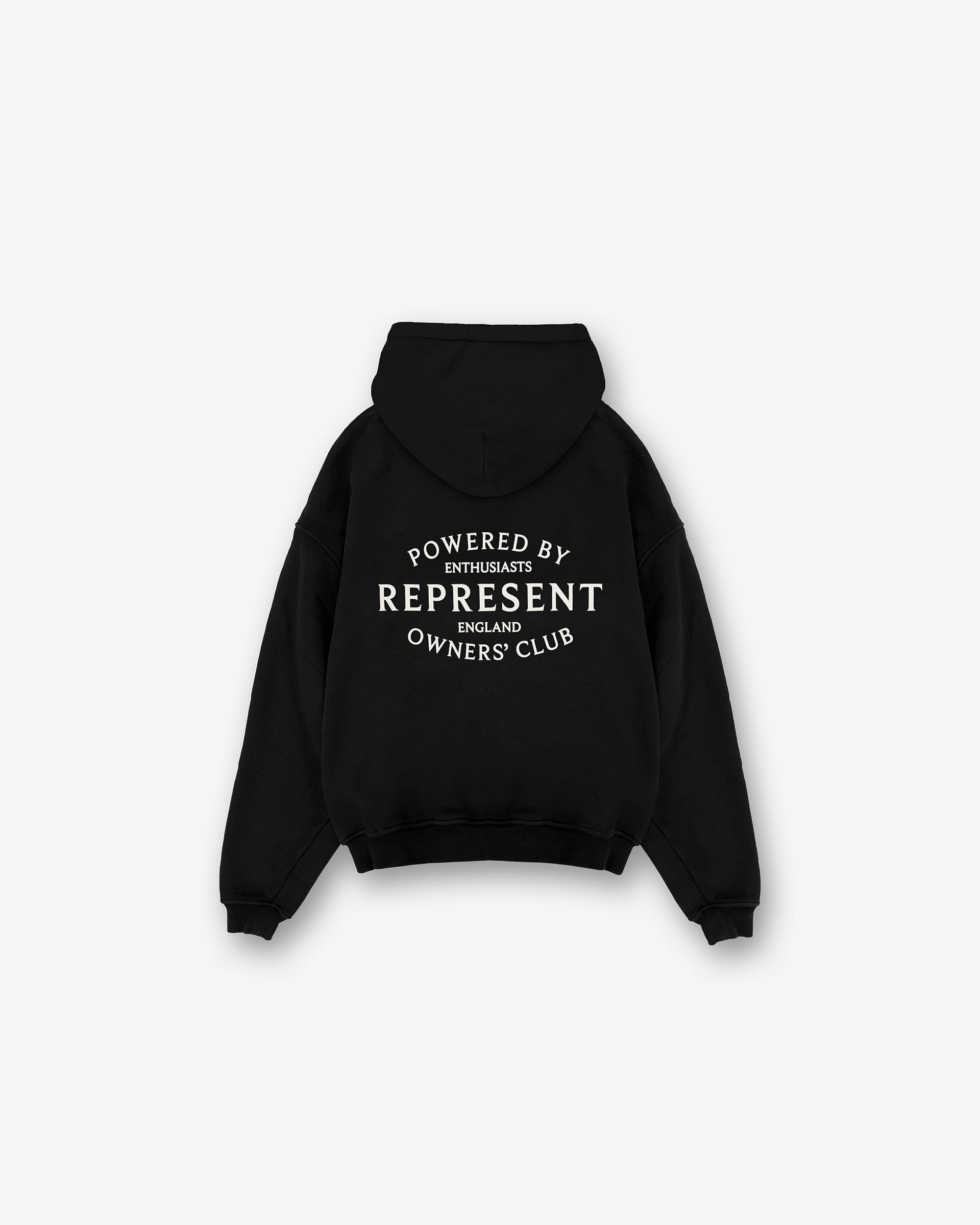 Represent Owners Club Stamp Zip Up Hoodie - Jet Black Eco Friendly