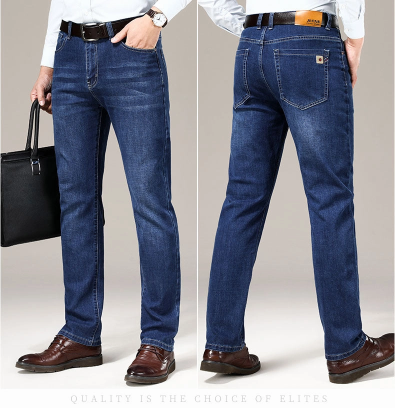 West Louis? Business Fashion Stretch Straight Work Jeans Travel Light Formal Classic Wear Loose