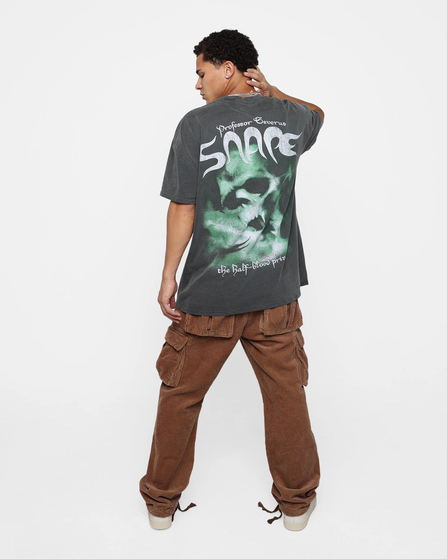 American Thrift X Harry Potter Snape Heavyweight Vintage T-Shirt Black Wash Non Restrictive Armhole Cut