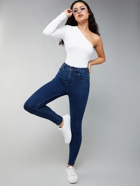 Active Touch Go Anywhere Look CHASEstretch? Blue Skinny-Fit High-Rise Cropped Denim Jeans
