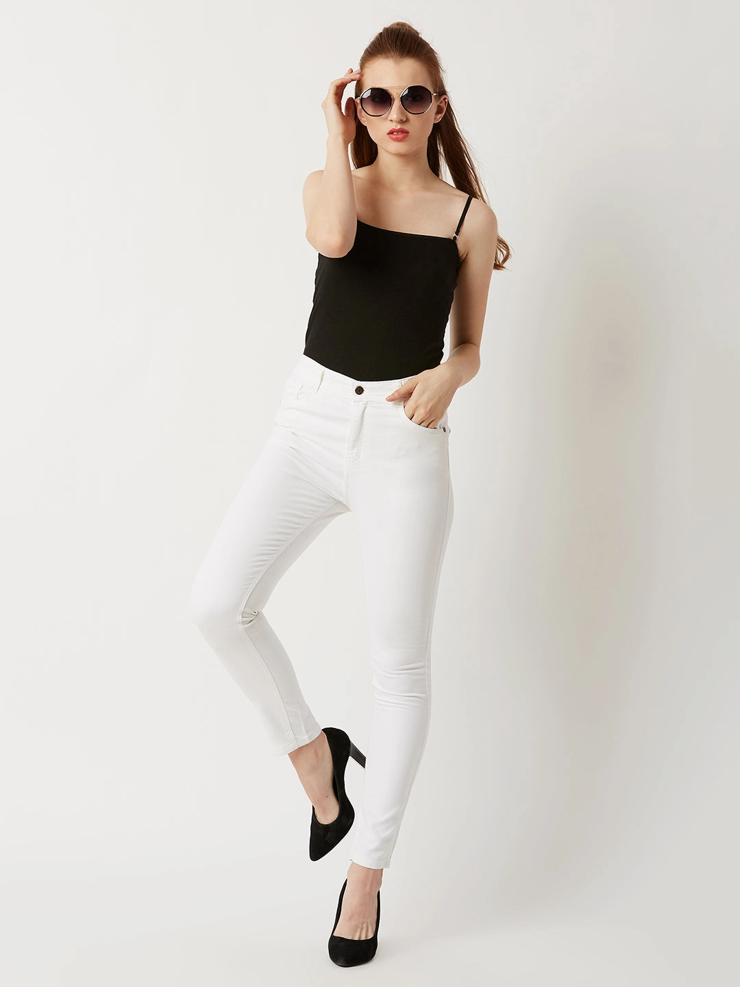 Quick Matchup 24/7 Comfort White Skinny High-Rise Stretchable Denim Jeans