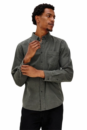 Tristan Shirt in Shadow Past Pre Shrunk Cotton Blend tailored look