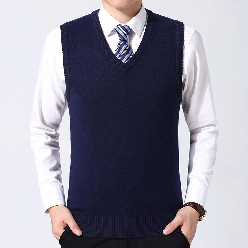 West Louis? Brand Knitted Wool Sleeveless Vest Pullover Sweater Reinforced Hemline Biodegradable material
