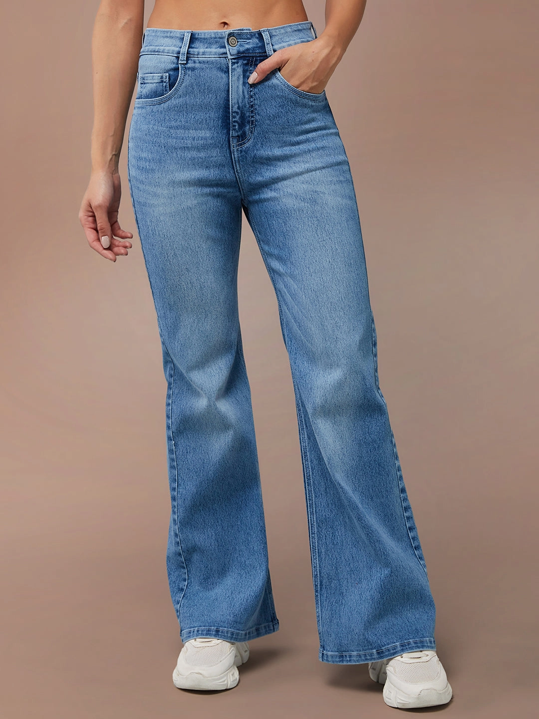 CHASEstretch? Light Blue Wide-Leg High-Rise Denim Jeans Street Fashion Parent Style Parent Style Trendy Breathable