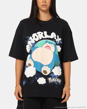 FadeResistant Finish The Pok??mon Collection By 73 Studio Snorlax Vintage T-Shirt Off Black