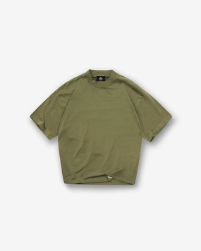 Initial Oversized T-Shirt - Army Green Soft and Relaxed