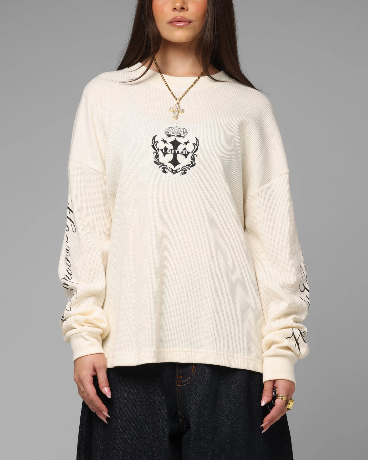 Loiter Purity Thermal Long Sleeve T-Shirt Off White Contoured Armhole Design