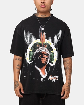 Reversible design UFC By Culture Kings Alex Pereira Big Face Vintage T-Shirt Black Acidwash