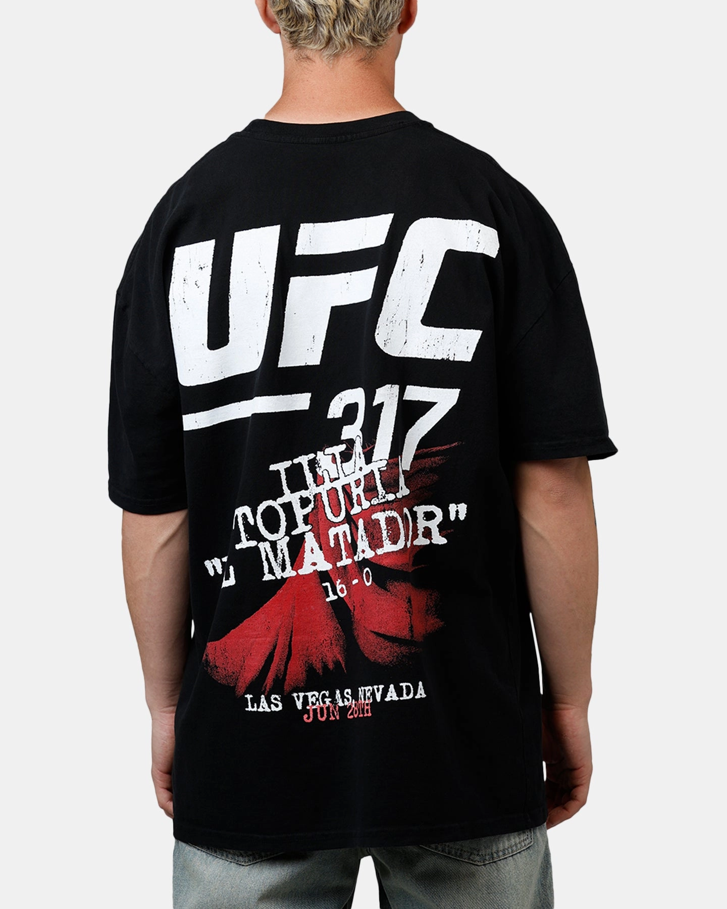 UFC By Culture Kings Ilia Topuria UFC 317 T-Shirt Black AntiPillingSurface