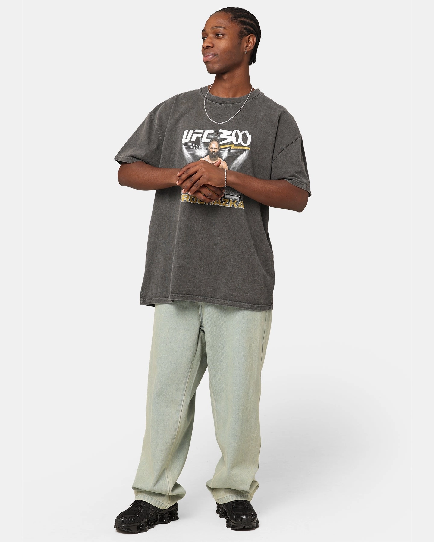 Rubberized grip Flexible Knit Blend UFC By Culture Kings Ji??? Proch??zka 300 Heavyweight T-Shirt Black Wash