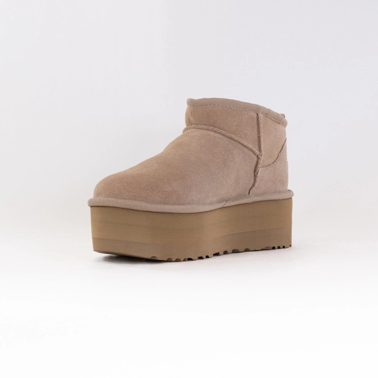 UGG Classic Ultra Mini Platform (Women's) - Sand Padded Collar Support Pure Joy