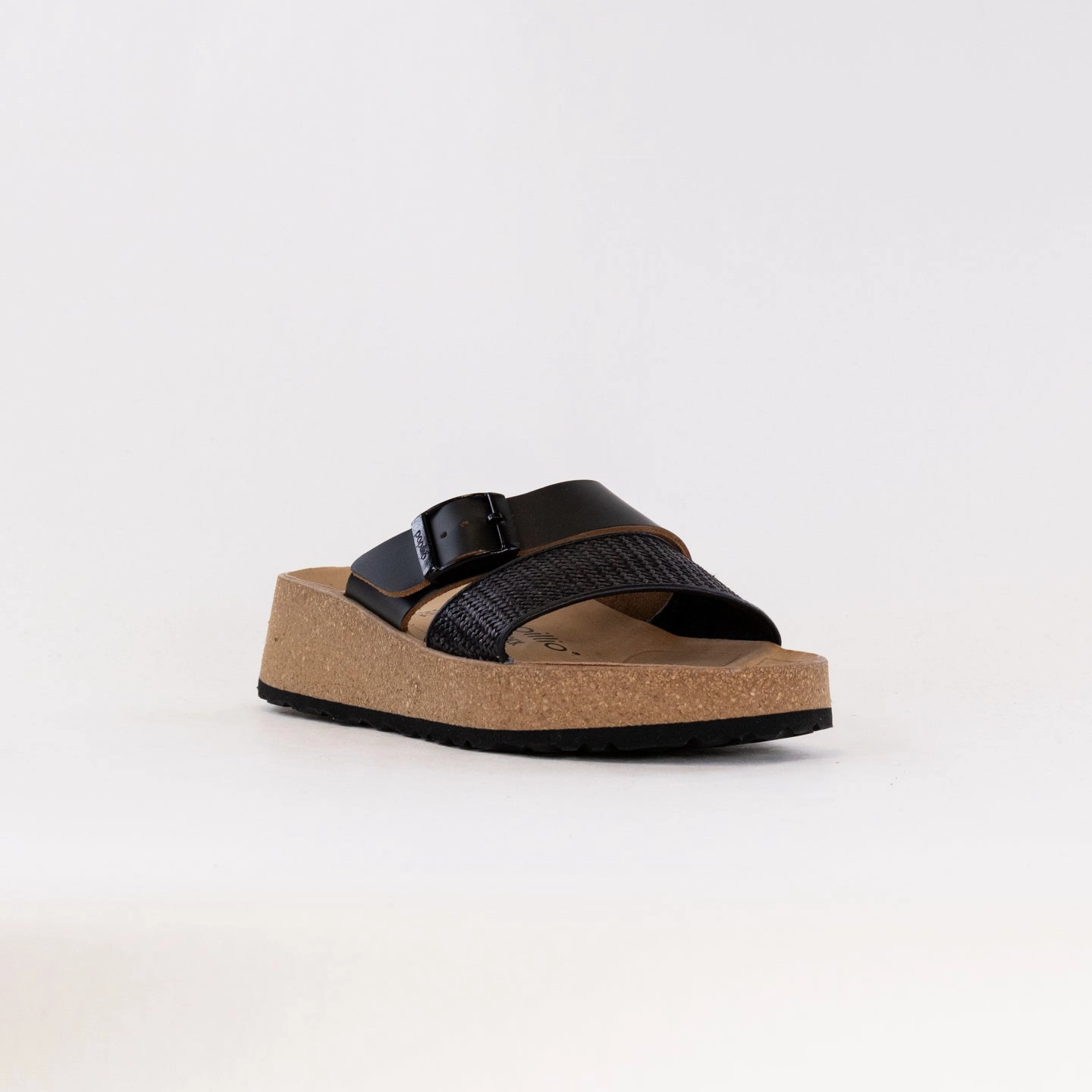 Flexible Soft Weekend Chill Birkenstock-Papillo Almina (Women's) - Black Raffia Leather