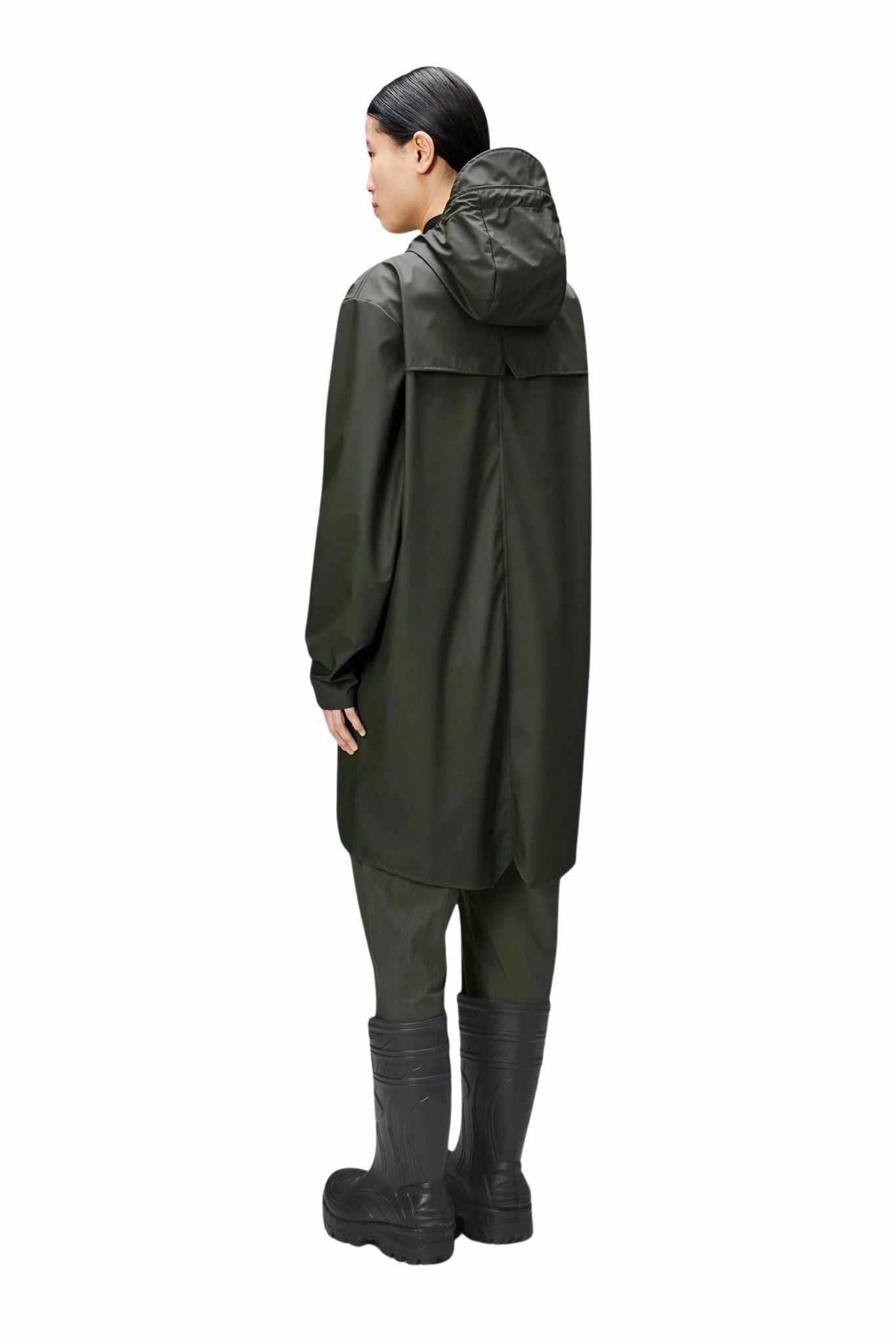 Reversible Layer Zippered Closures Long Jacket in Green