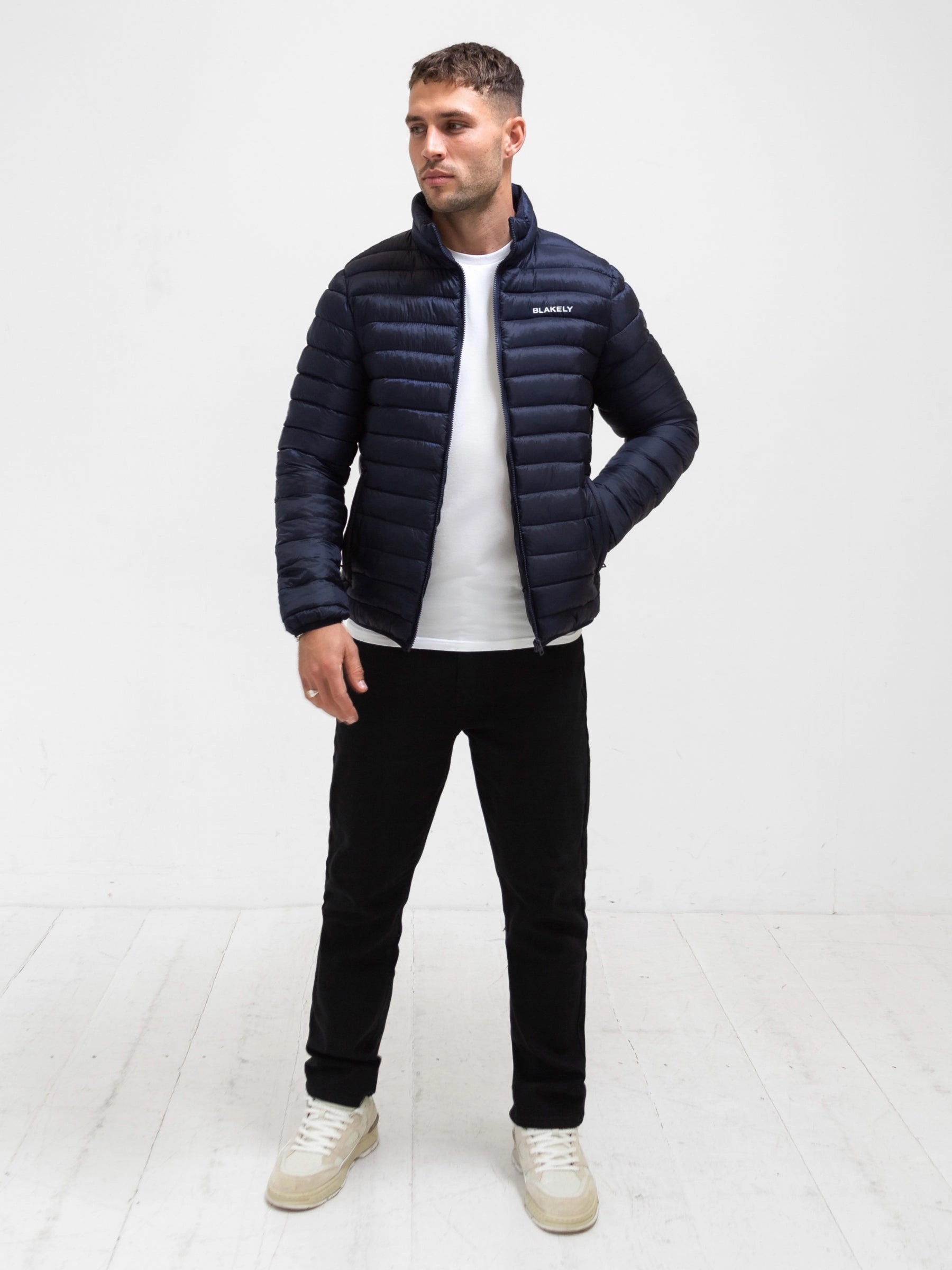 Lucas Lightweight Puffer Jacket - Navy Comfort Focused Design Anti Static Inner Layer
