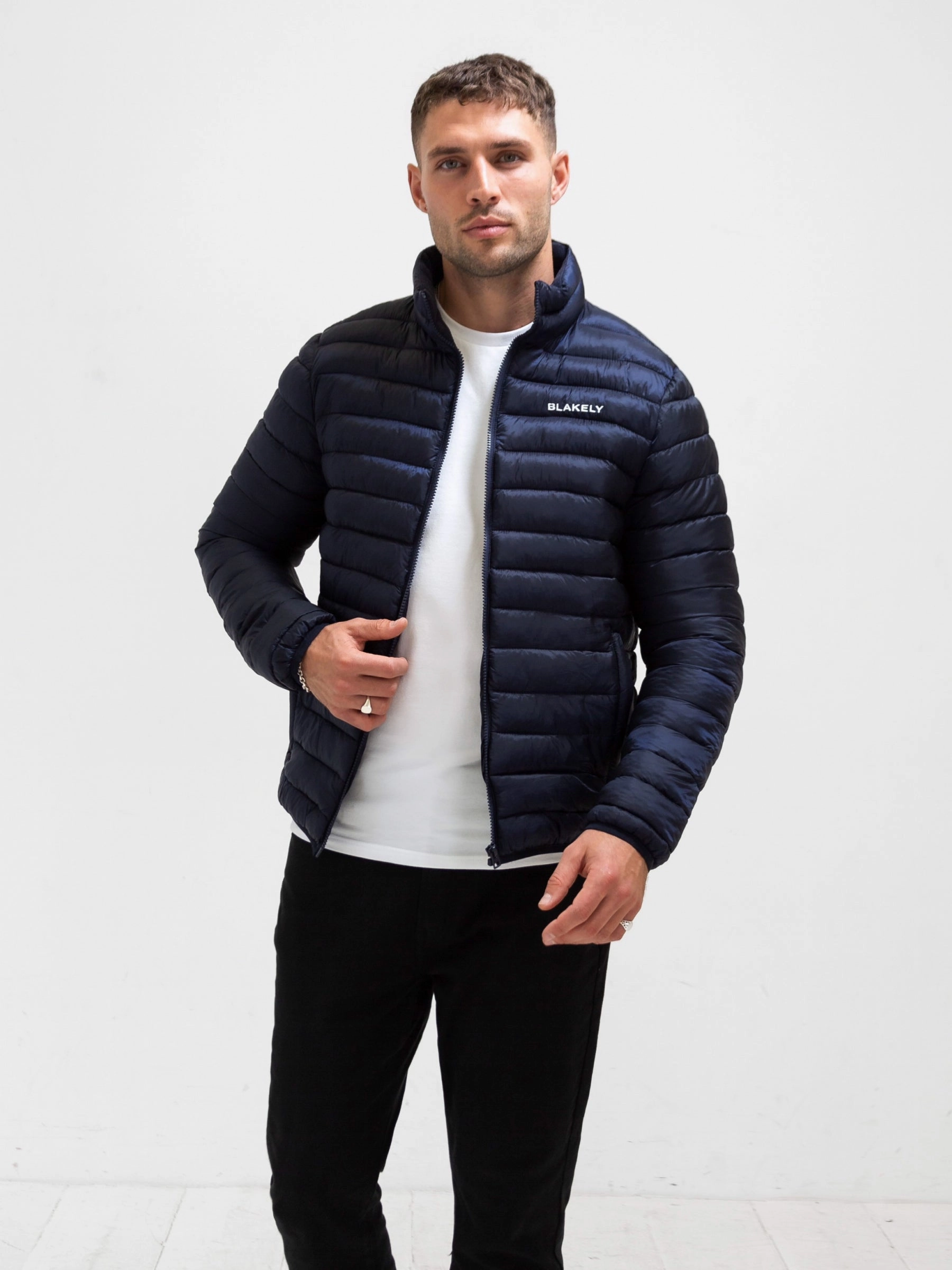 Windproof Thermal Shell Lucas Lightweight Puffer Jacket - Navy