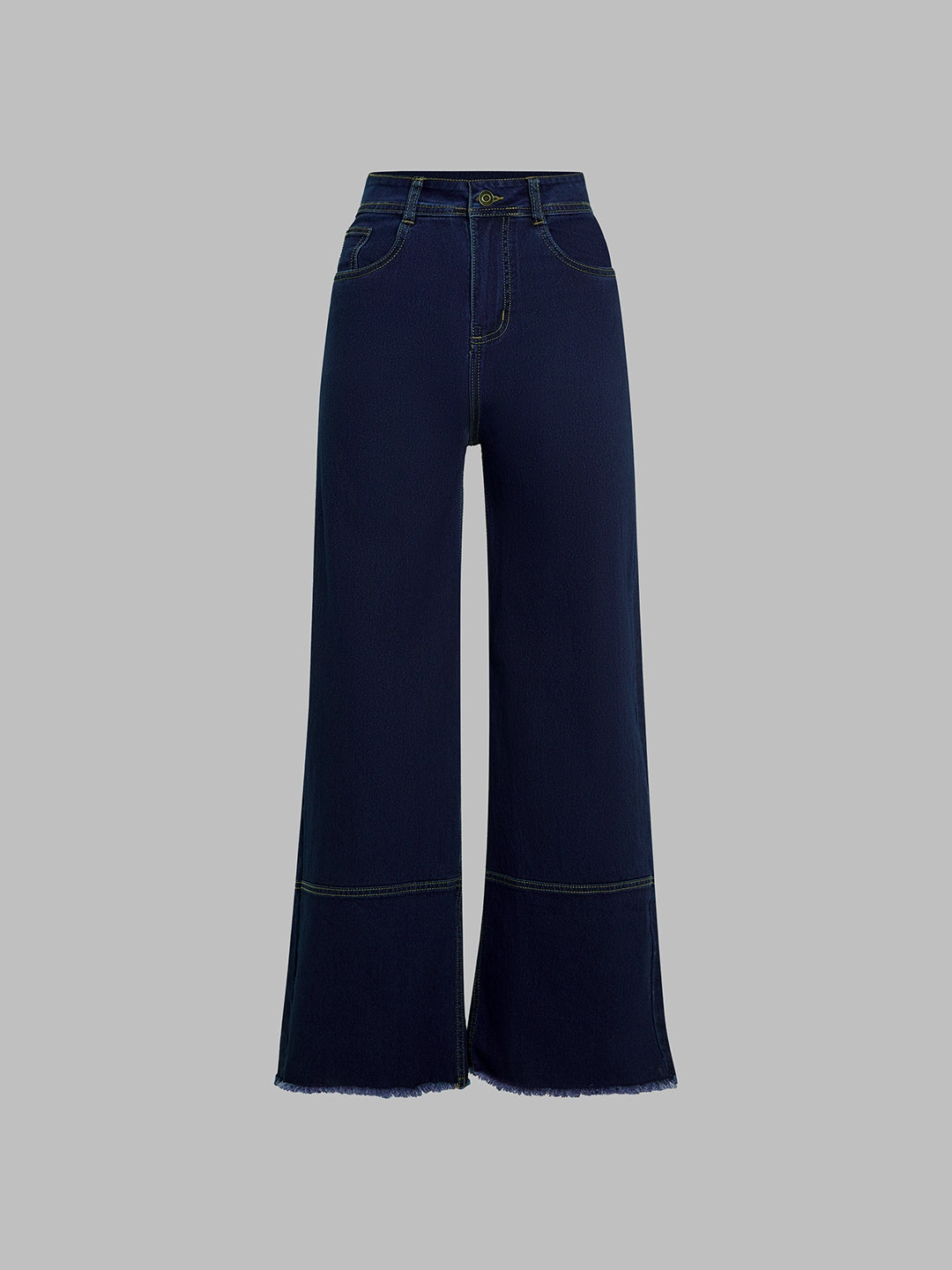 Relaxed Style Weekend Style High Quality 24/7 Comfort Navy-Blue Wide-Leg High-Rise Stretchable Denim Jeans