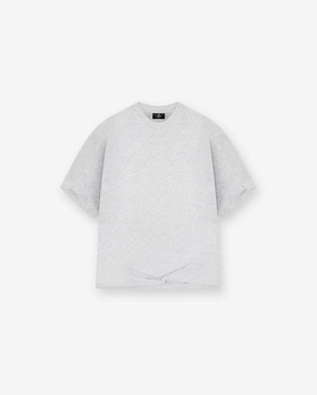 Initial Boxy T-Shirt - Ice Grey Marl Durable Knitwear