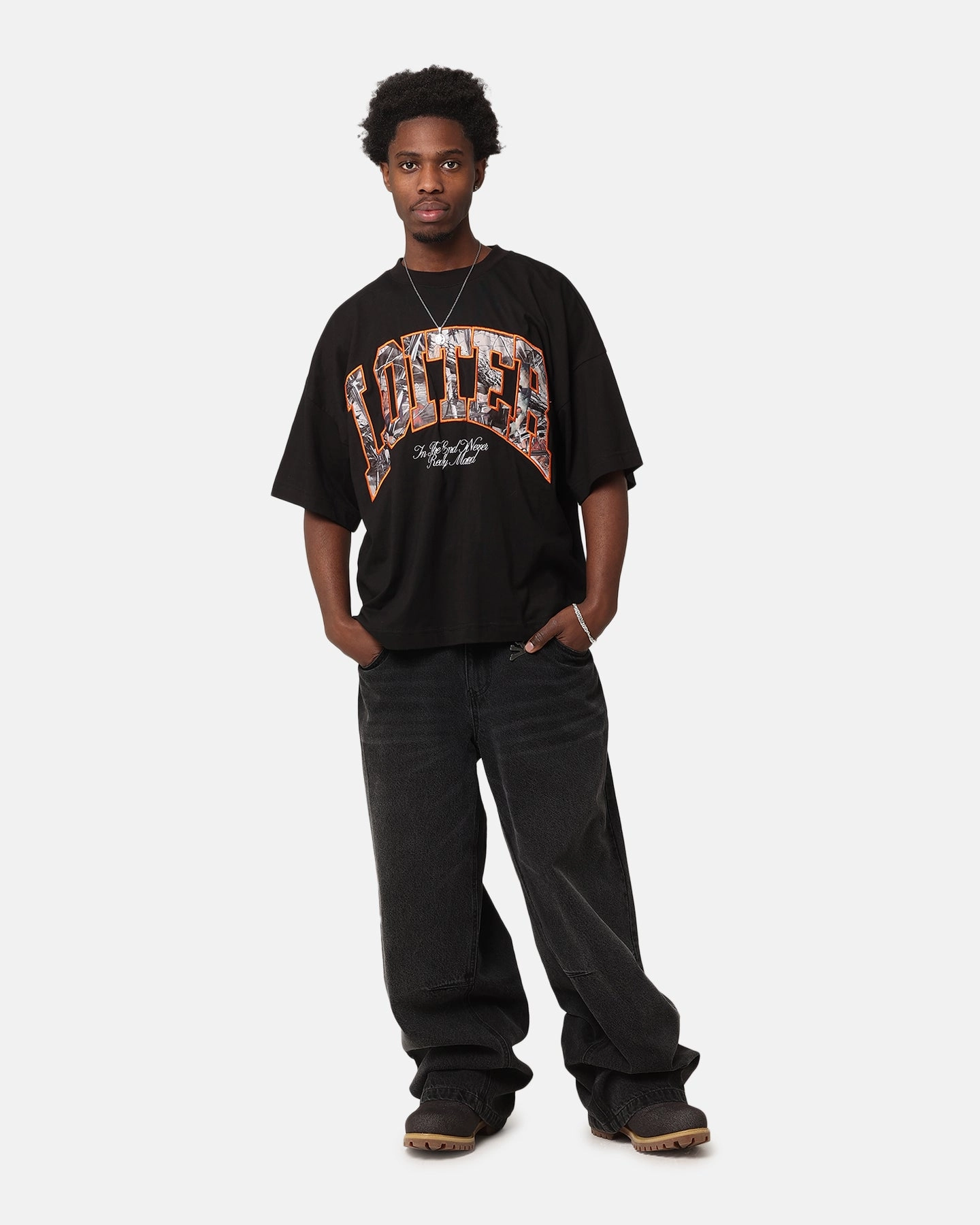 Wrinkle Resistant Finish Loiter Hunter T-Shirt Black