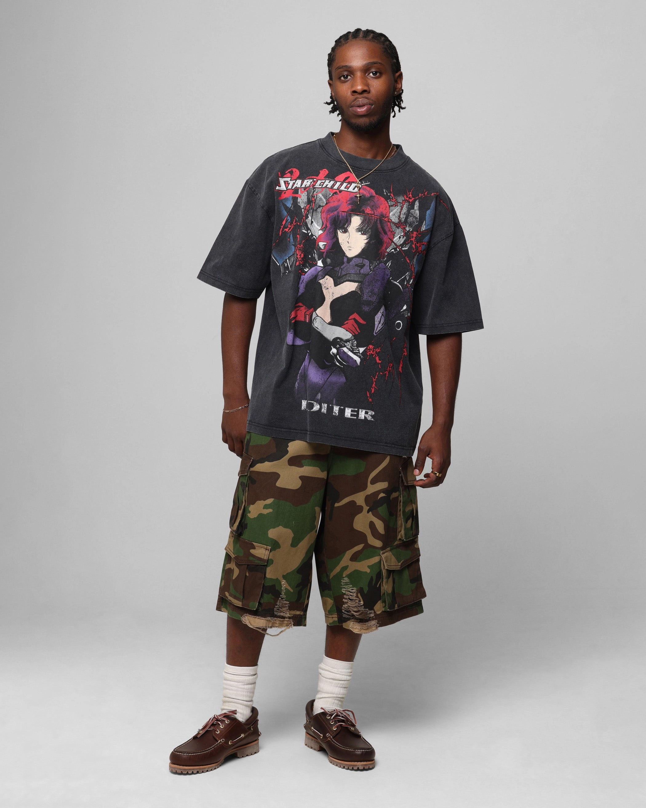 Casual Tee Loiter Valkyrie Vintage T-Shirt Black Wash