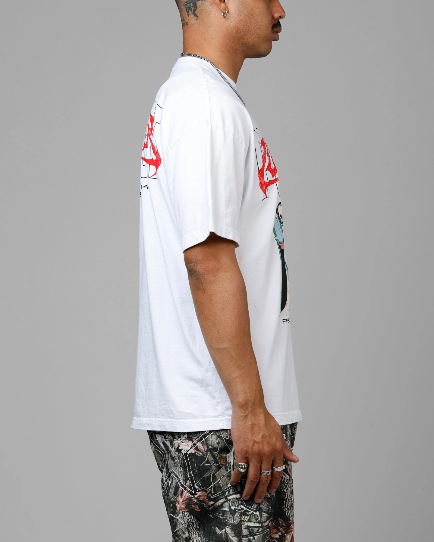 Loiter Cyber Geisha Vintage T-Shirt White Ventilated Mesh Panels