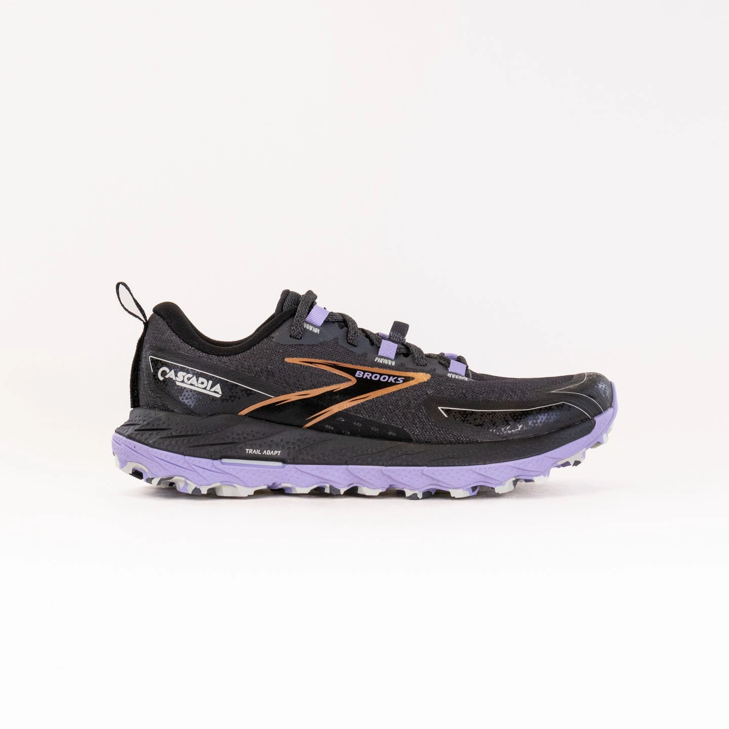 biomechanical shoes Brooks Cascadia 18 (Women's) - Ebony/Sweet Lavendar/Copper