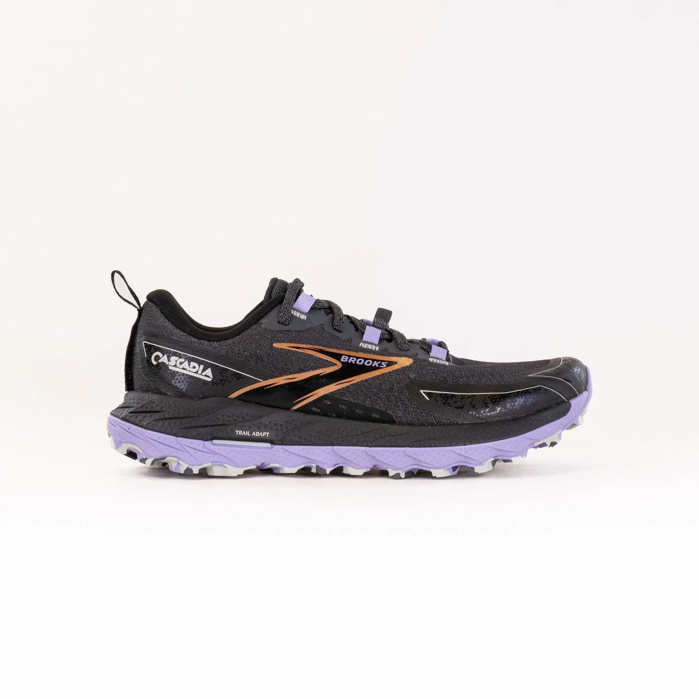 Brooks Cascadia 18 (Women's) - Ebony/Sweet Lavendar/Copper duathlon running gear