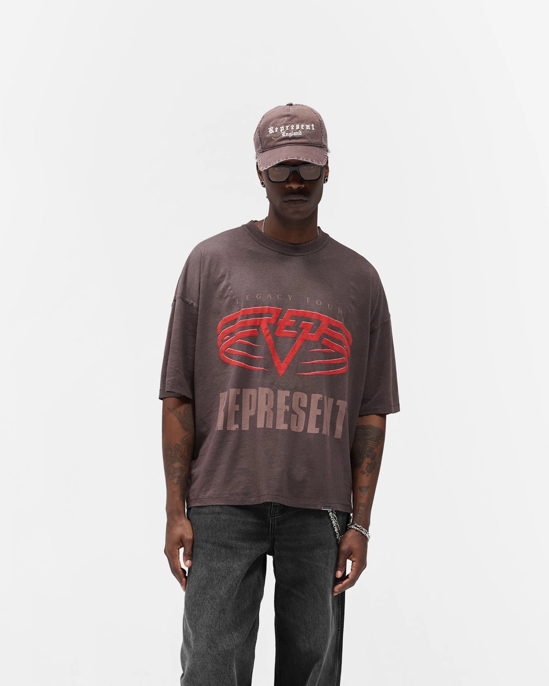 V neck Comfort Design Fit Reversible Living Legacy Tour T-Shirt - Nero