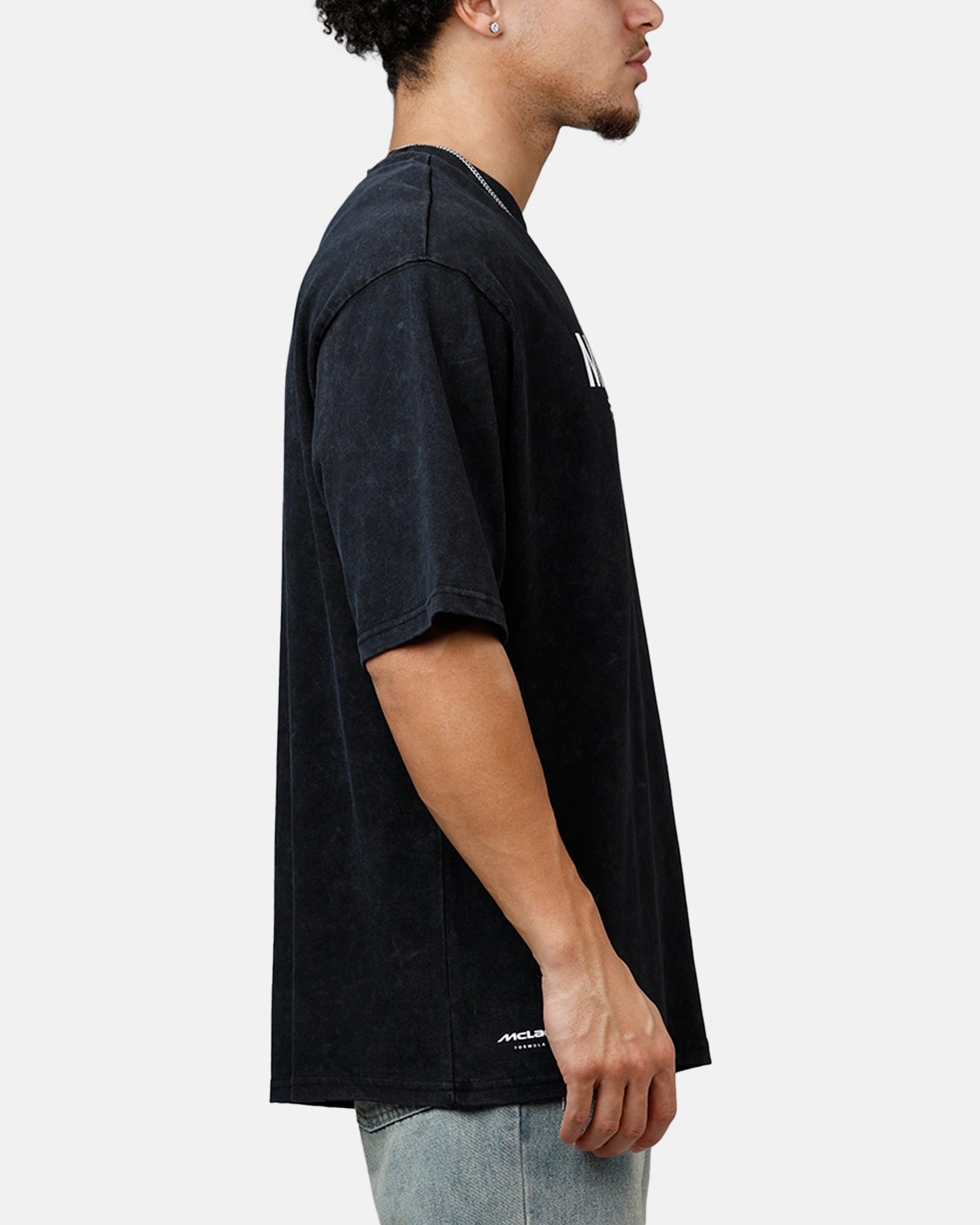 New Era X Mclaren Wordmark T-Shirt Black Hidden Zipper