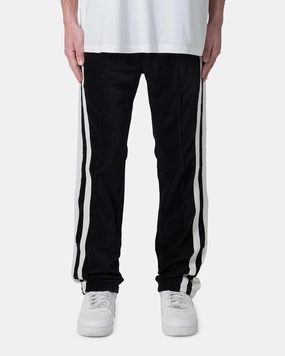 Bold Waistband MNML Baggy Velour Trackpants Black