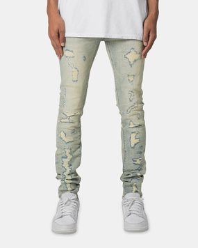 MNML X565 Skinny Denim Jeans Vintage Blue Stretch Panel