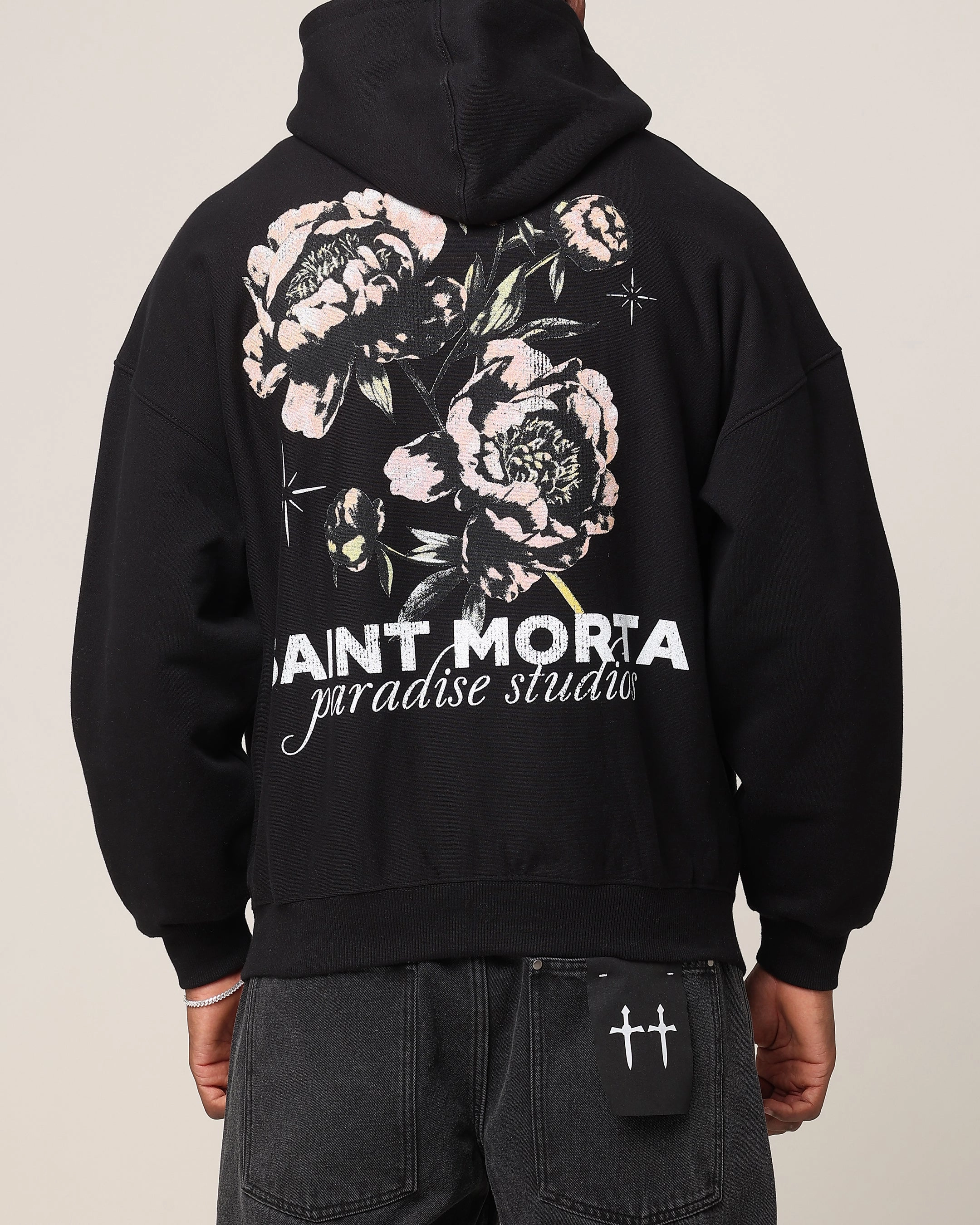 Saint Morta Wildflower Hoodie Black NonIrritating Stitching ReflectiveDetails