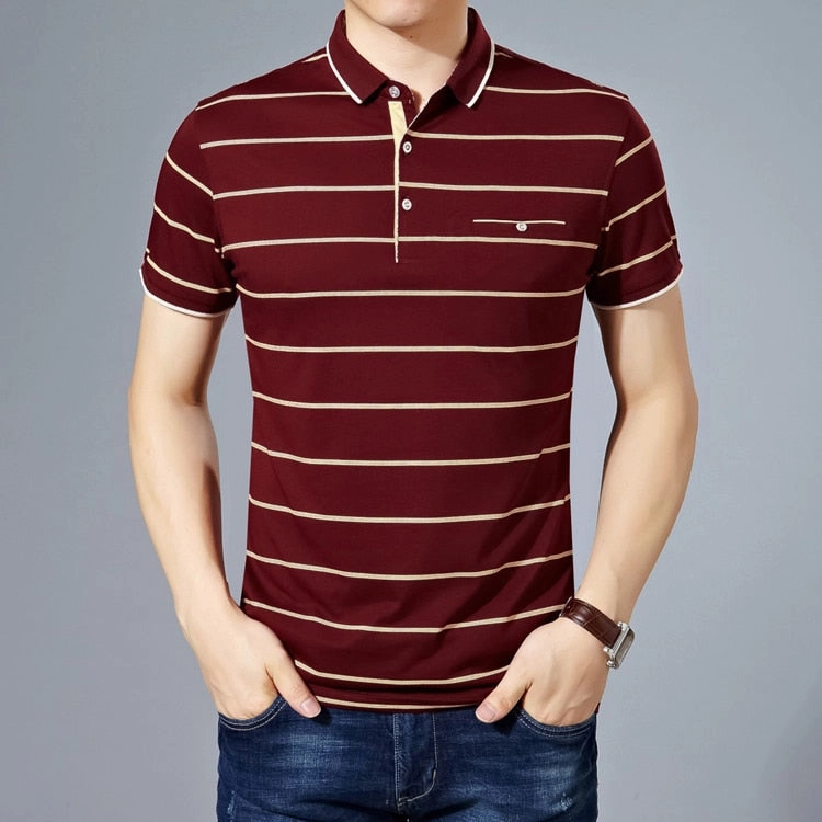 Trendy Comfort West Louis? Cotton Fashion Striped Polo
