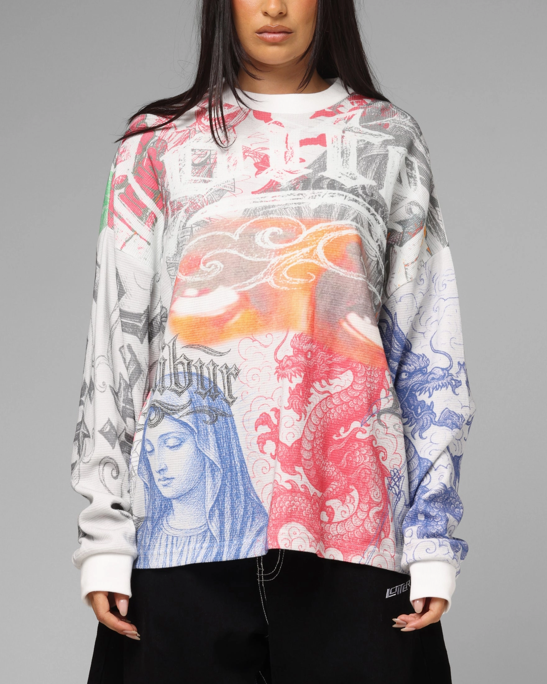 Versatile Base Layer LightweightWeave Loiter Sketch Book Long Sleeve T-Shirt White