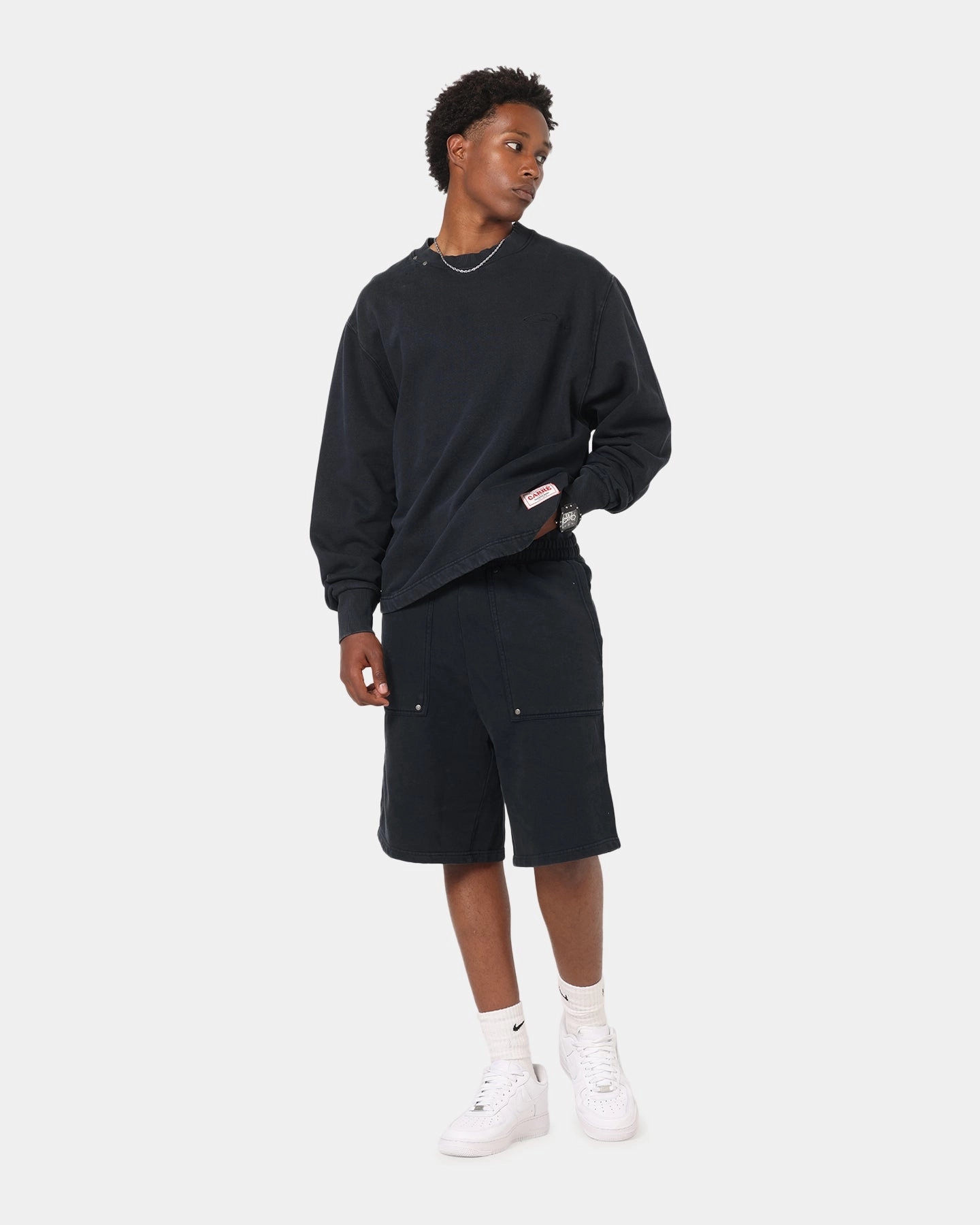 Carre Rivet Crewneck Charcoal Non Chafing Edges