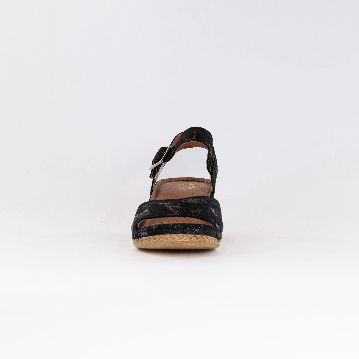 V Italia 1126-D99 (Women's) - Black Metallic Leather Textured Tread