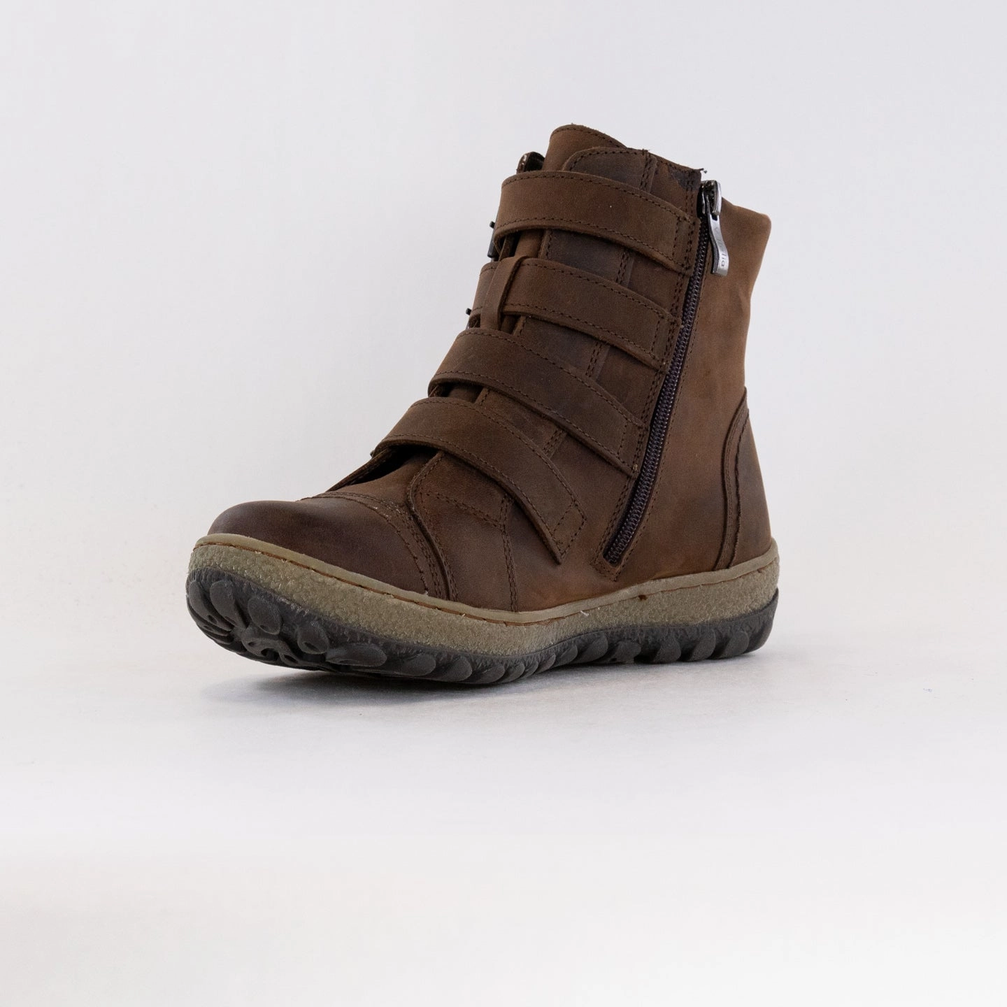 V-Italia Kiki Boot (Women's) - Brown Leather Square Toe Grippy Outsole Rural Traveler