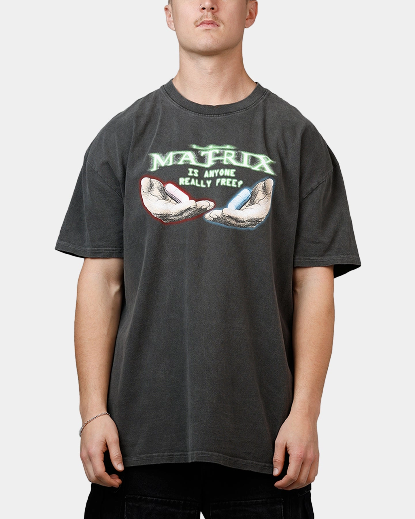 American Thrift X The Matrix Pills Heavyweight T-Shirt Black Sporty Sweatshirt