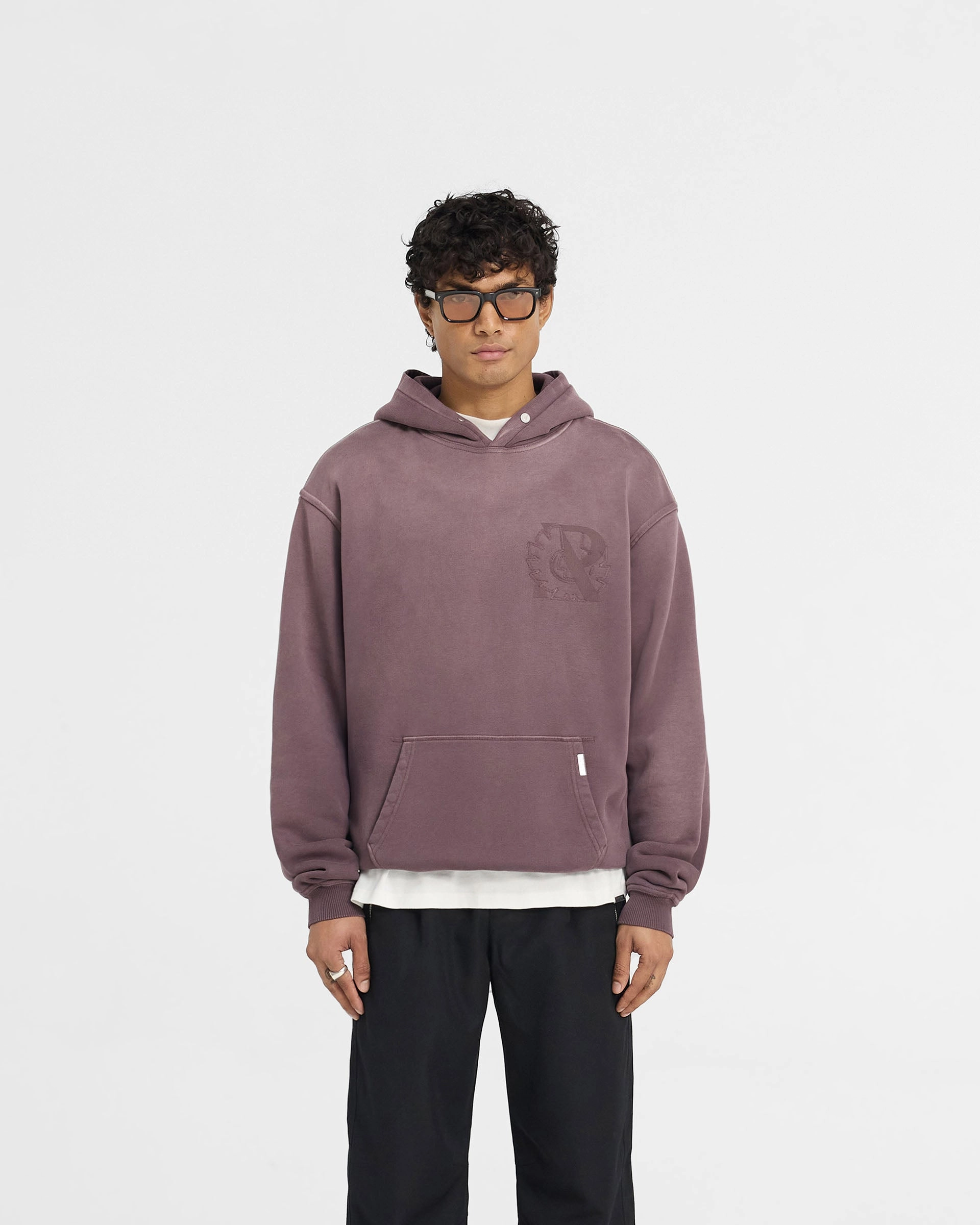 Active Look Yoke Back Design Represent X Belstaff Outline Phoenix Hoodie - Plum