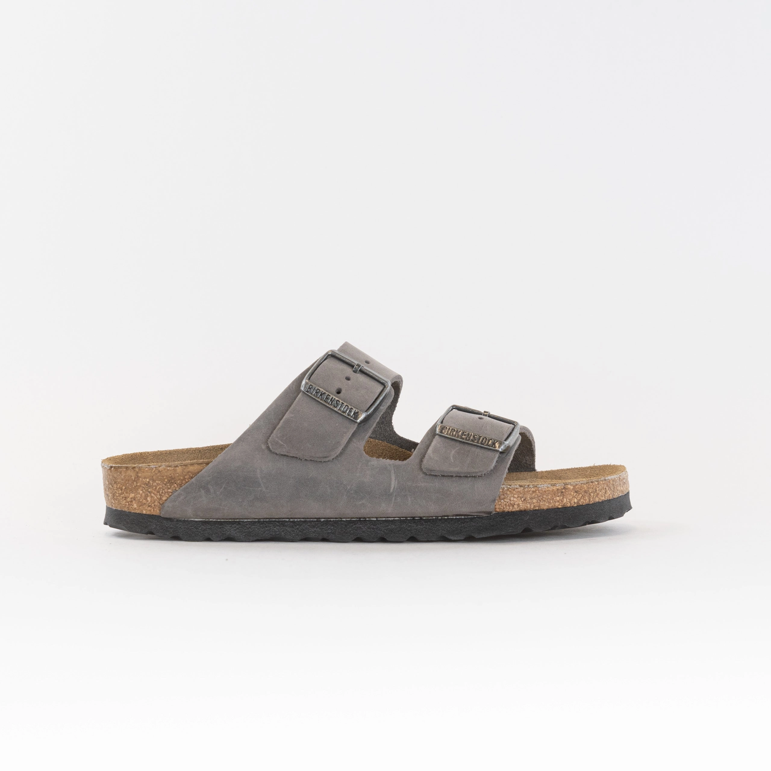 Birkenstock Arizona Soft Footbed (Women's) - Iron Oiled Leather Sleek Vacation Sandals