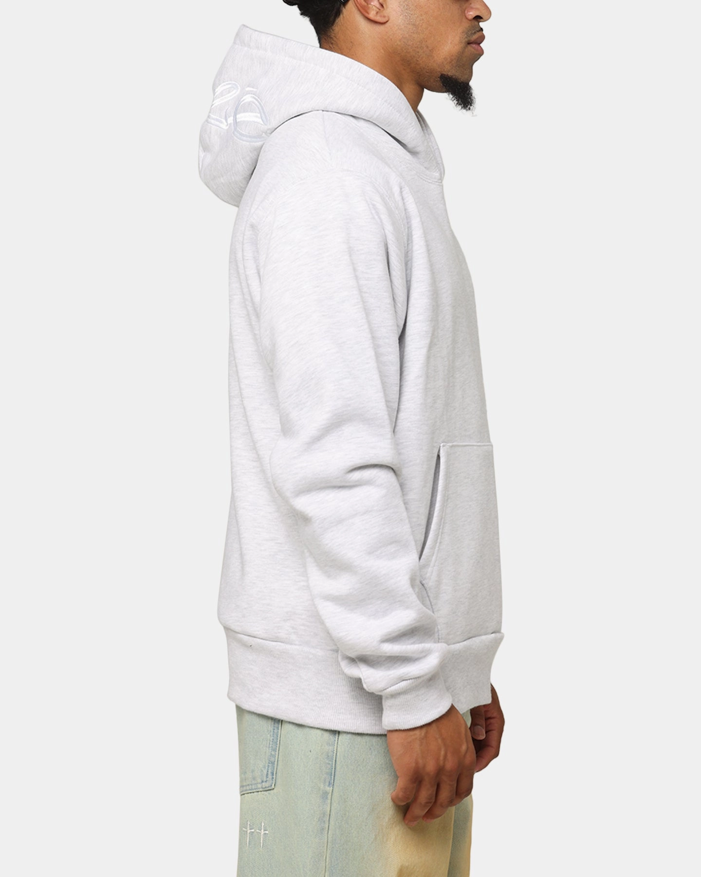 Carre Graffiti Hoodie Grey Marle Garment Dyed Finish Tapered Side Panels