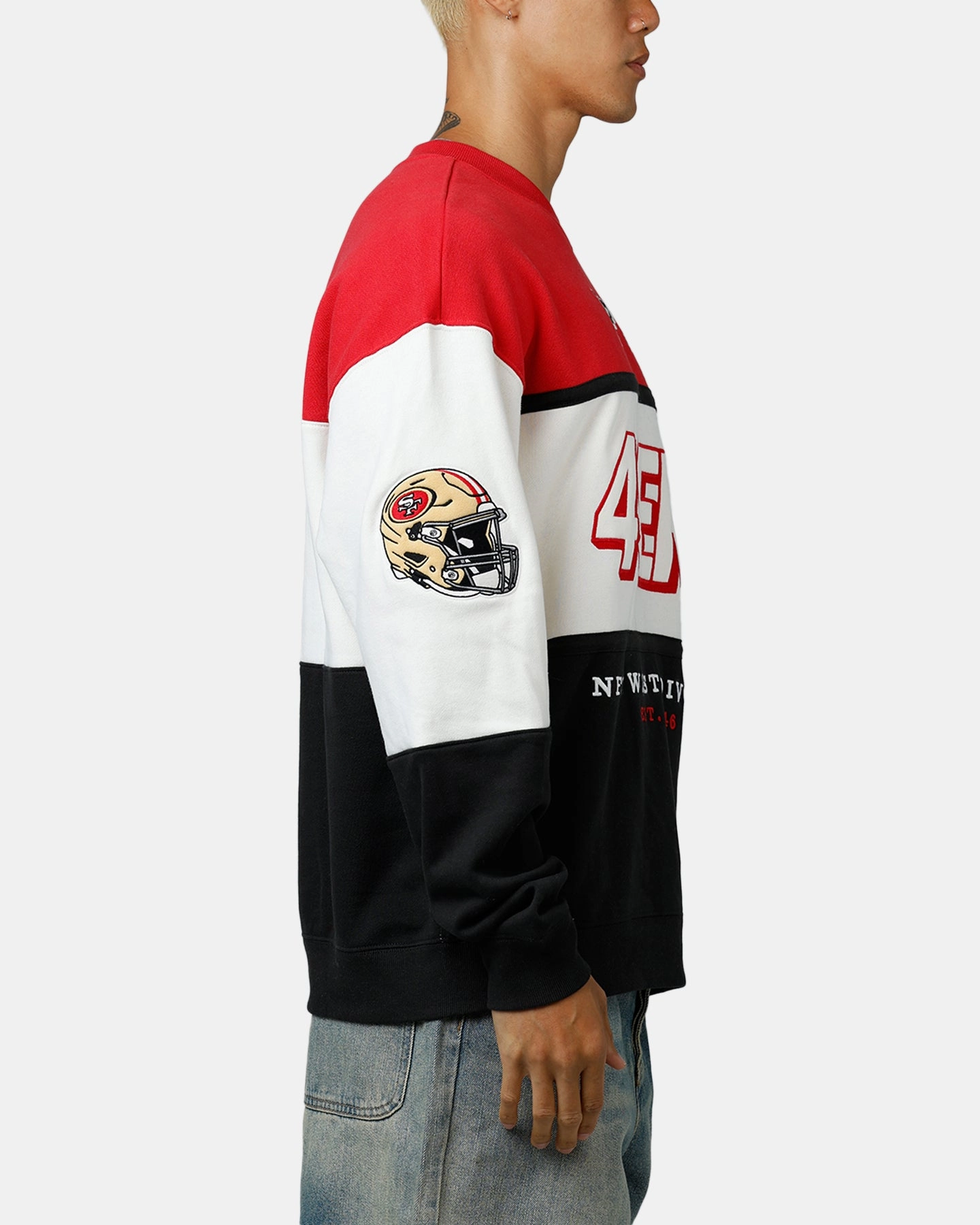 Reversible Layering Tech Hidden Ventilation Zones 47 Brand San Francisco 49ers Maximalist Crewneck Red/Black