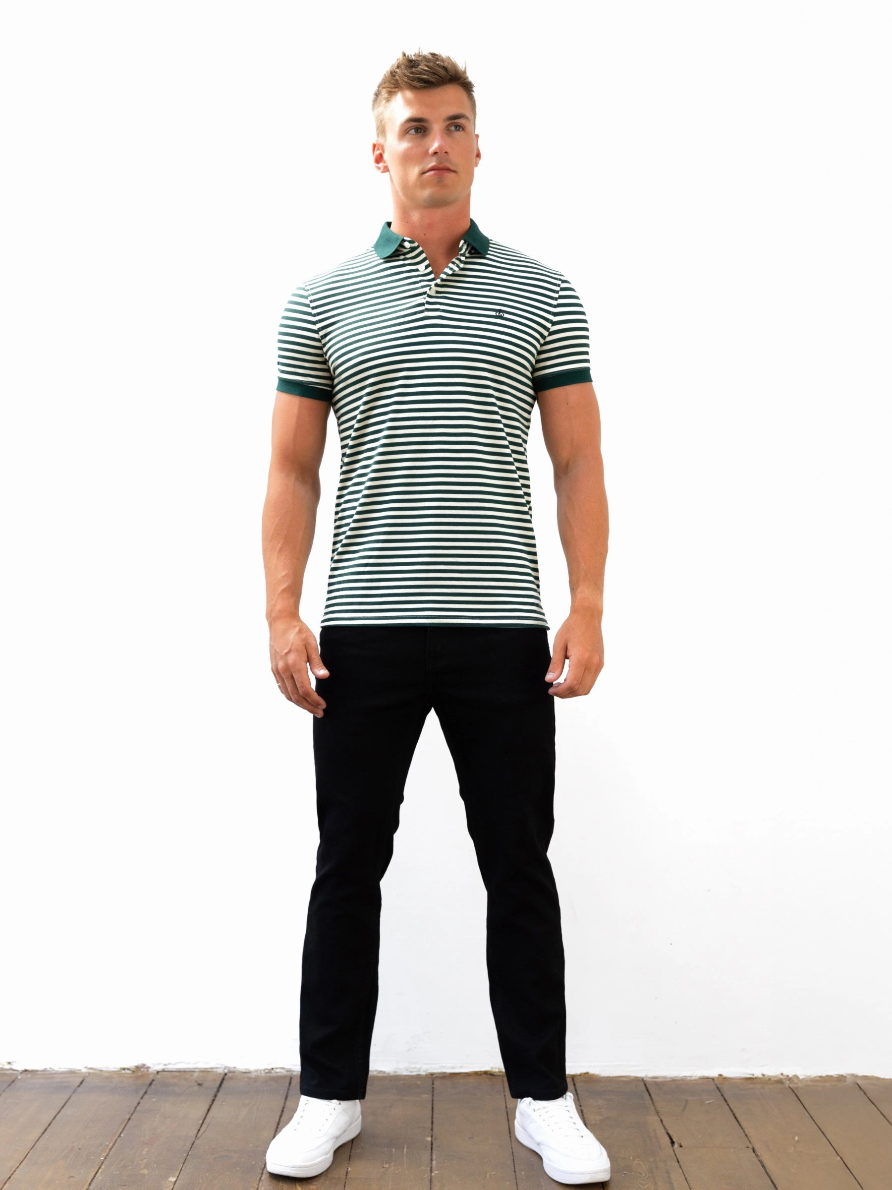 Fashion Forward Stripe Polo Shirt - Green