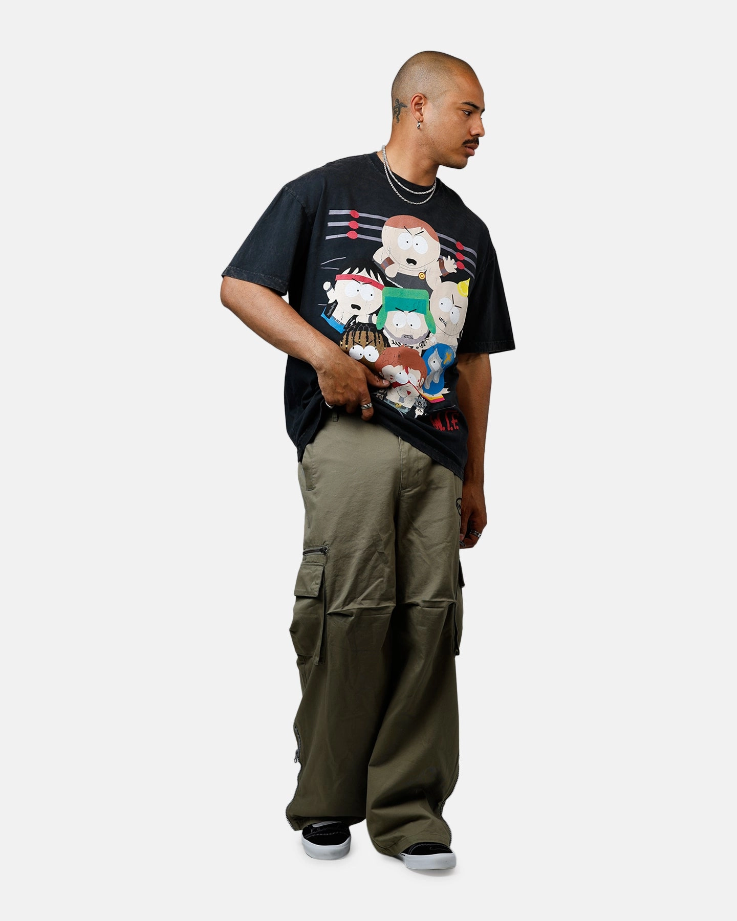 FrictionResistant Fabric Relaxed Hoodie 73 Studio x South Park WTF Heavyweight T-Shirt Black Acidwash