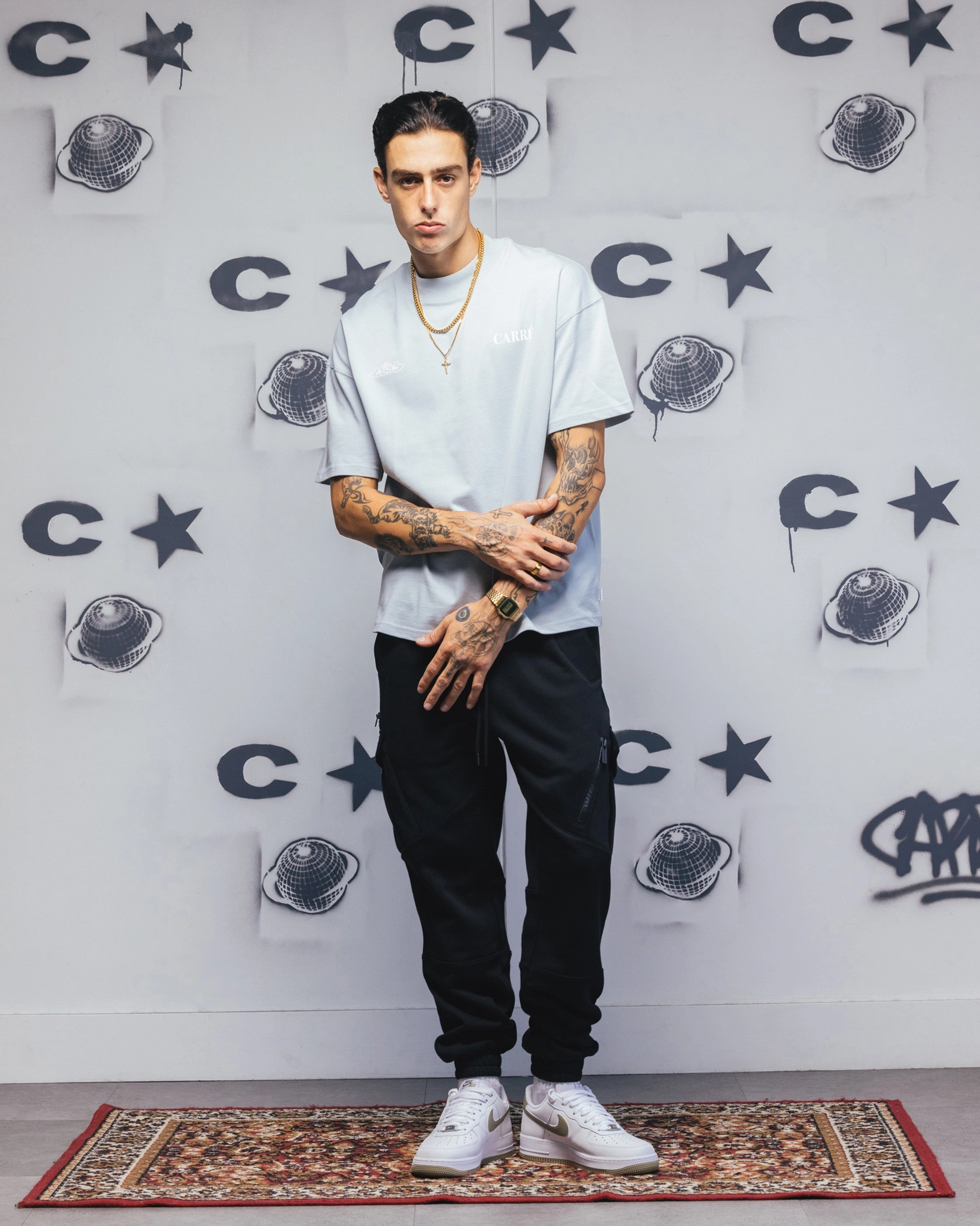 Carre Bloom T-Shirt Dirty Blue Adaptive Temperature Control hypoallergenic material