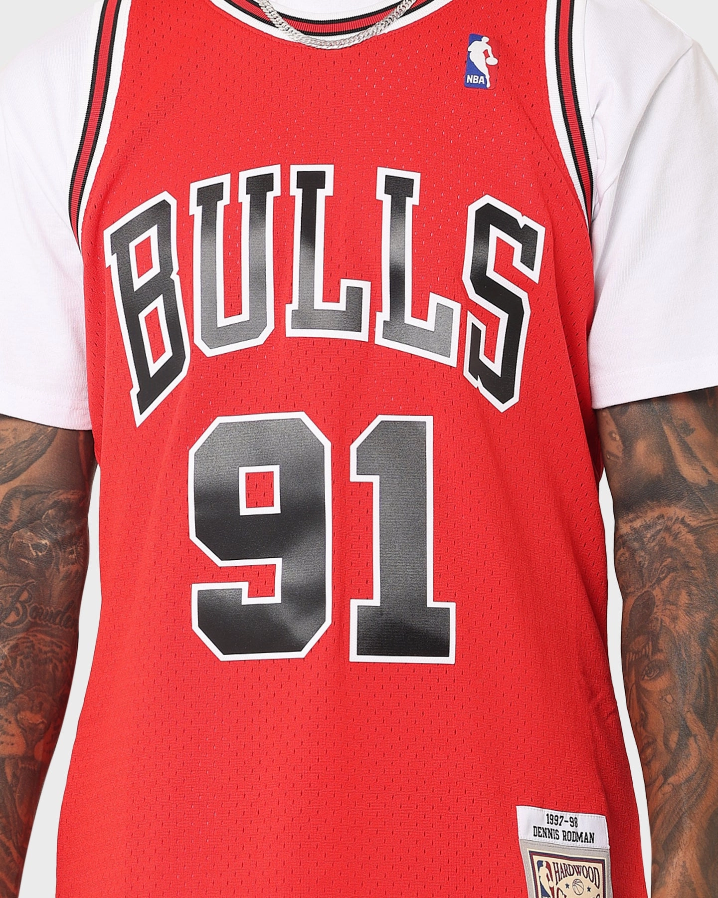 Mitchell & Ness Chicago Bulls Dennis Rodman '97-'98 #91 Swingman Jersey Red UVProtection