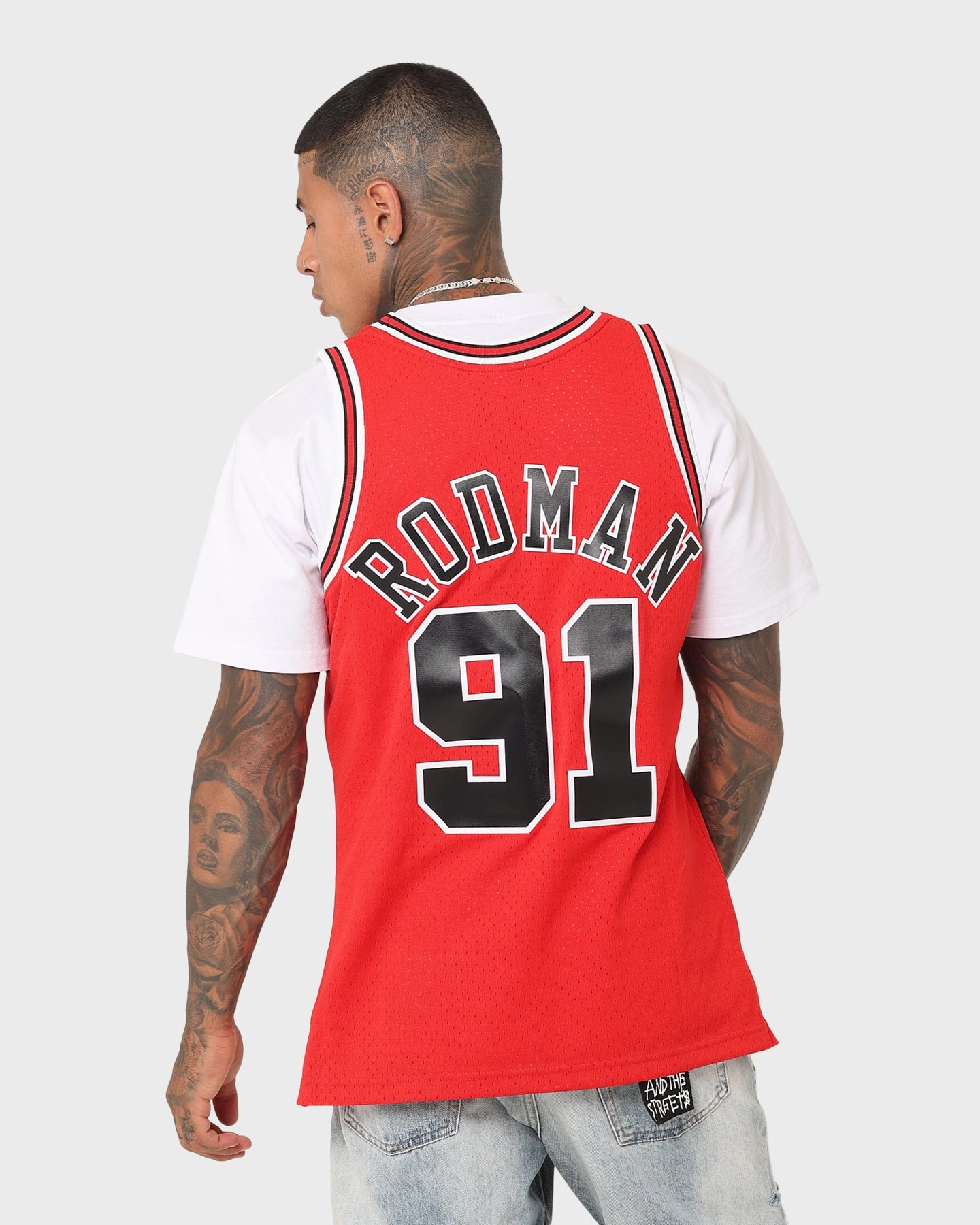 Anti Odor Treatment Wrinkle Resistant Finish Mitchell & Ness Chicago Bulls Dennis Rodman '97-'98 #91 Swingman Jersey Red