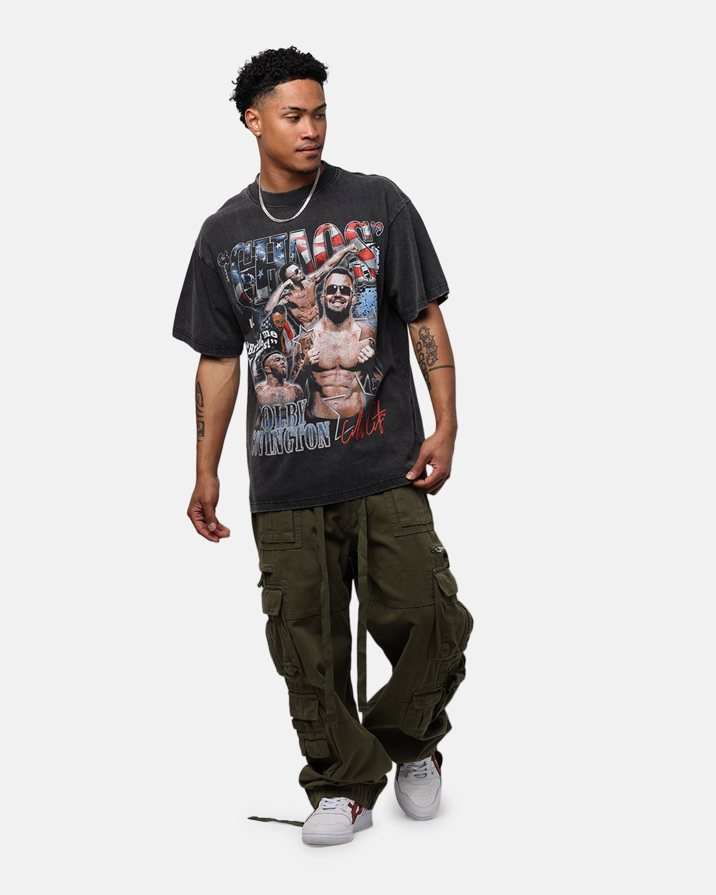 Drop Shoulder ErgonomicSleeves UFC By Goat Crew Colby Covington Belt Vintage T-Shirt Vintage Black