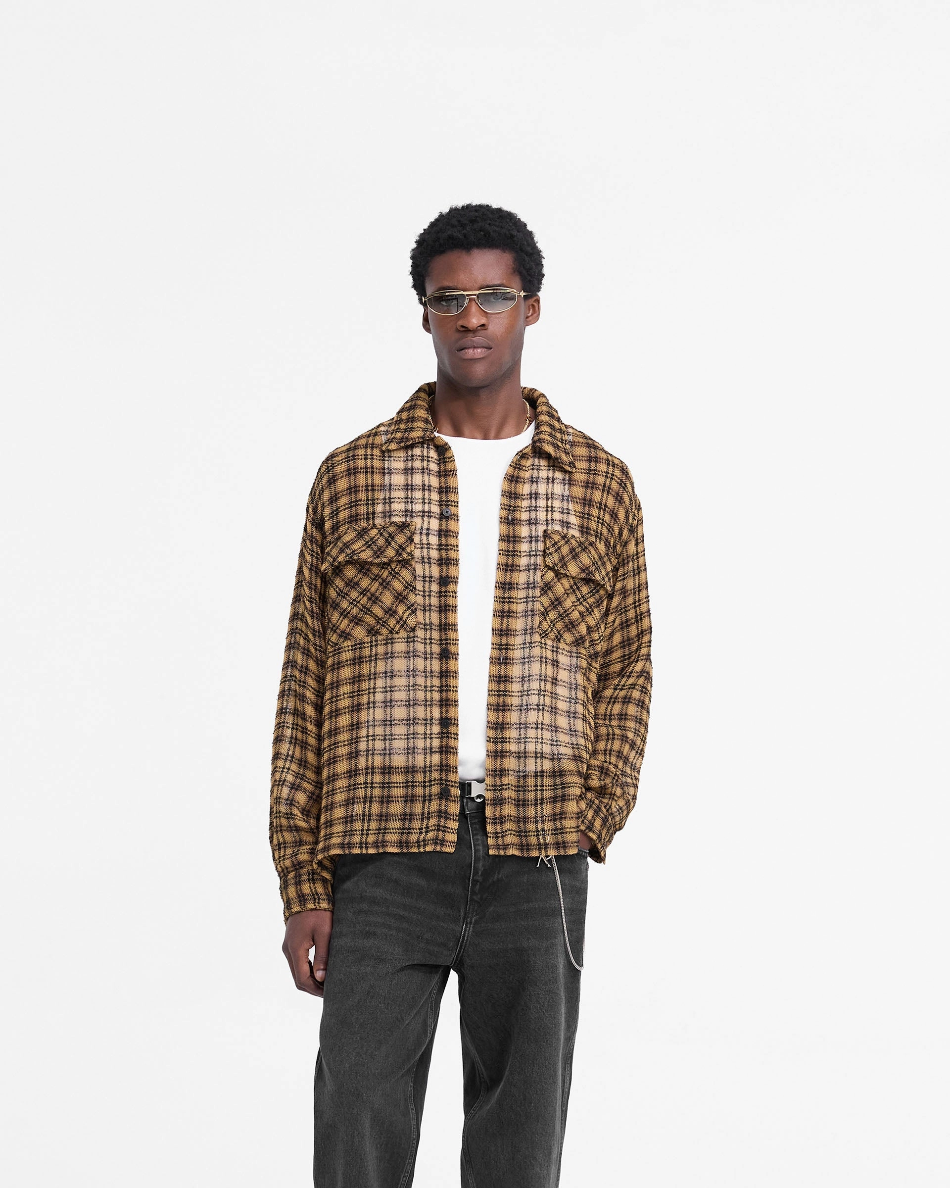 Fade Resistant Formula Versatile Layering Check Flannel Shirt - Yellow Check